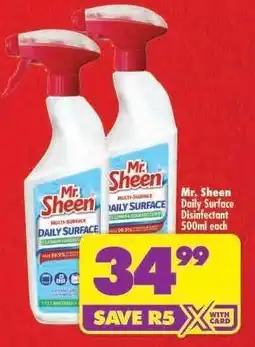 Shoprite Mr. Sheen Daily Surface Disinfectant 500ml each offer