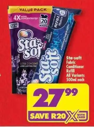 Shoprite STA-SOFT FABRIC CONDITIONER REFILL offer