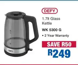OK Furniture DEFY 1.7lt Glass Kettle offer