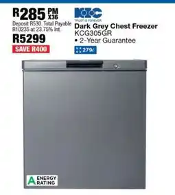 OK Furniture Dark Grey Chest Freezer KCG305GR offer