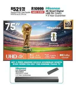 OK Furniture Hisense 4K Smart Digital LED TV 75A6Q offer