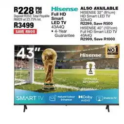 OK Furniture Hisense Full HD Smart LED TV 43A4Q offer