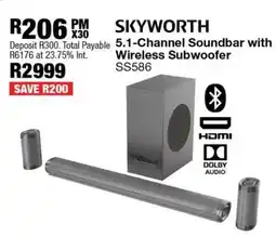 OK Furniture SKYWORTH 5.1-Channel Soundbar with Wireless Subwoofer SS586 offer