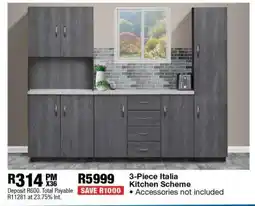 OK Furniture 3-Piece Italia Kitchen Scheme offer