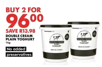 Woolworths Double Cream Plain Yoghurt offer