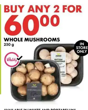 Woolworths Whole Mushrooms offer