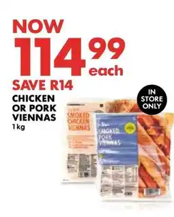 Woolworths Chicken or Pork Viennas offer
