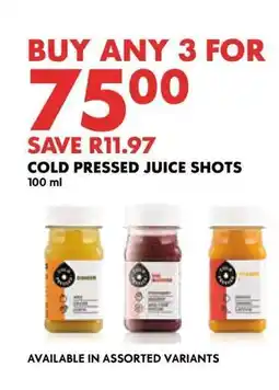 Woolworths Cold Pressed Juice Shots offer