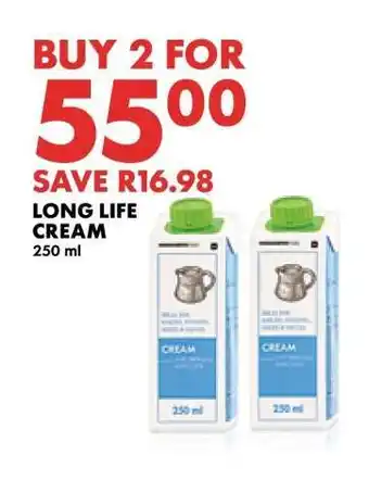Woolworths LONG LIFE CREAM offer