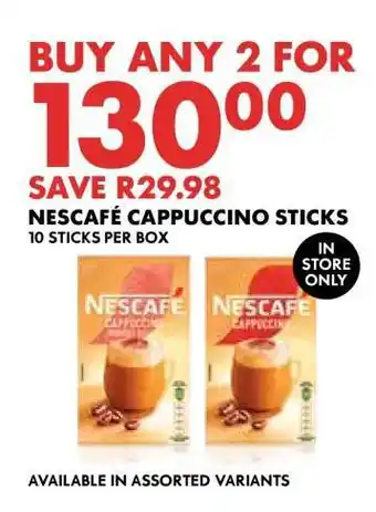 Woolworths Nescafé Cappuccino Sticks offer