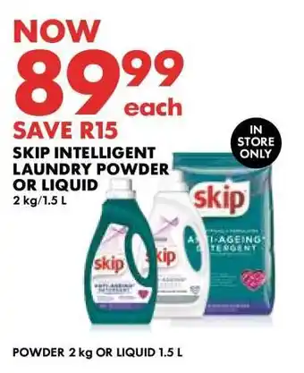 Woolworths Skip Intelligent Laundry Powder or Liquid offer
