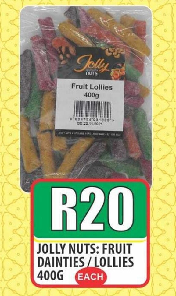 Jolly Nuts Fruit Dainties/Lollies 400g offer at 1UP