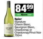 Spar Tops Spier Signature Chenin Blanc,Sauvignon,Chardonnay Or Chardonnay/Pinot Noir-750ml offer