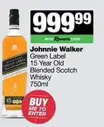 Spar Tops Johnnie Walker Green Label 15 Year Old Blended Scotch Whisky-750ml offer