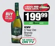 Spar Tops KWV 5 Year Old Brandy-750ml offer