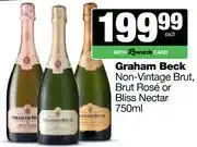 Spar Tops Graham Neck Non Vintage Brut, Brut Rose Or Bliss Nectar-750ml offer