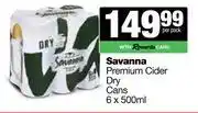 Spar Tops Savanna Premium Cider Dry Cans-6 x 500ml offer
