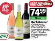 Spar Tops Du Toitskloof Chardonnay,Chenin Blanc,Sauvignon Blanc,Cape Blend Or Pinotage Rose-750ml offer