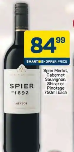 Pick n Pay Spier Merlot, Cabernet Sauvignon, Shiraz or Pinotage offer