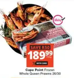 Checkers Cape Point Frozen Whole Queen Prawns offer