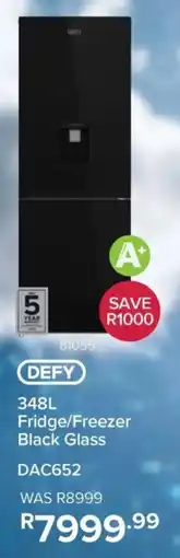 Hirsch's Defy Fridge/ Freezer Black Glass offer