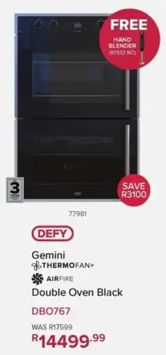Hirsch's Defy Gemini Double Oven Black offer