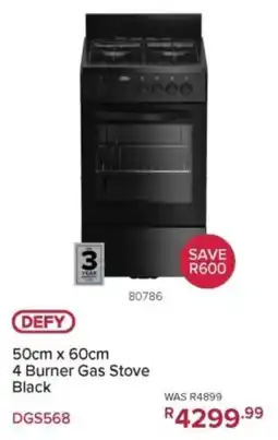 Hirsch's Defy 4 Burner Gas Stove Black offer