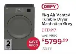 Hirsch's Defy Air Vented Tumble Dryer Manhattan Grey offer