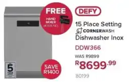 Hirsch's Defy 15 Place Setting Dishwasher Inox offer