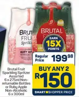 Pick n Pay Brutal Fruit Sparkling Spritzer Assorted Non-returnable Bottles or Ruby Apple Non-Alcoholic offer