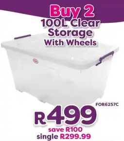 Mambo's Plastics Warehouse Mambo's Clear Storage With Wheels offer