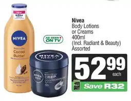 KwikSpar Nivea Body Lotions or Creams offer