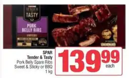 Spar SPAR Tender & Tasty Pork Belly Spare Ribs Sweet & Sticky or BBQ offer