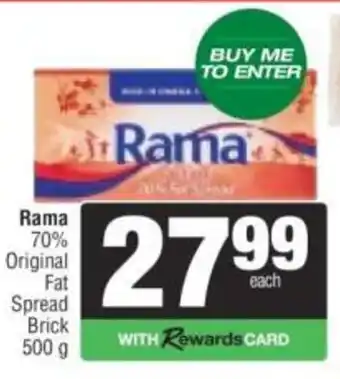 Spar Rama 70% Original Fat Spread Brick offer