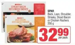 Spar SPAR Back, Lean, Shoulder, Streaky, Diced Bacon or Chicken Rashers offer