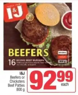 Spar I&J Beefers or Chicksters Beef Patties offer