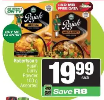 Spar Robertson's Rajah Curry Powder Assorted offer