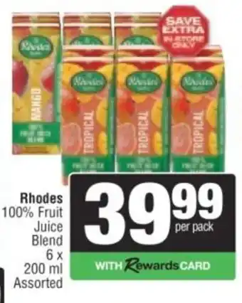 Spar Rhodes 100% Fruit Juice Blend Assorted offer