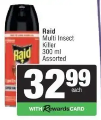 Spar Raid Multi Insect Killer Assorted offer