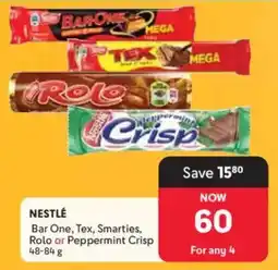 Makro Nestlé Bar One, Tex, Smarties, Rolo or Peppermint Crisp offer