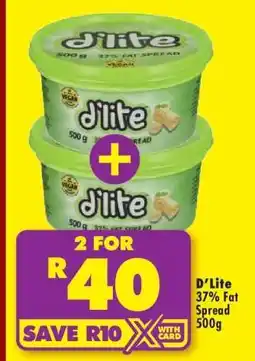 Shoprite D'LITE 37% FAT SPREAD 500g offer