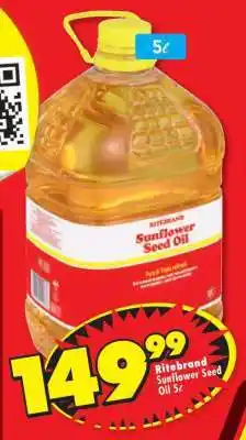 Shoprite RITEBRAND SUNFLOWER SEED OIL 5ℓ offer