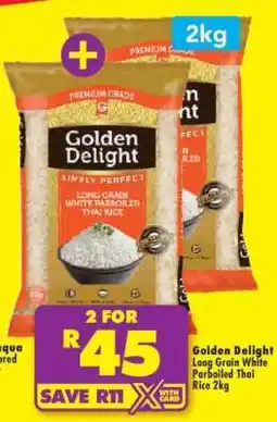 Shoprite Golden Delight Long Grain White Parboiled Thai Rice 2kg offer