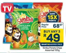 Pick n Pay Simba Potato Chips Assorted 120g offer
