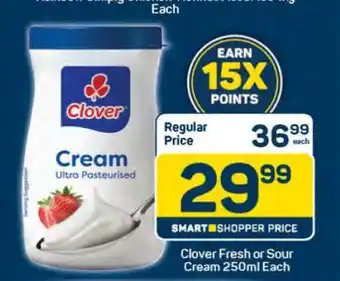Pick n Pay Clover Fresh or Sour Cream 250ml Each offer