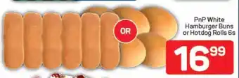 Pick n Pay PnP White Hamburger Buns or Hotdog Rolls 6s offer