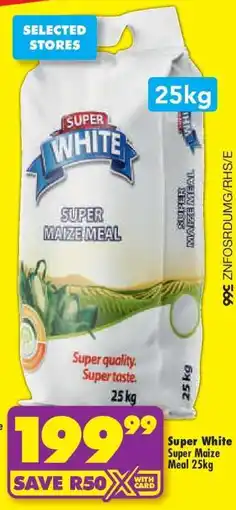 Shoprite Super White Super Maize Meal 25kg offer