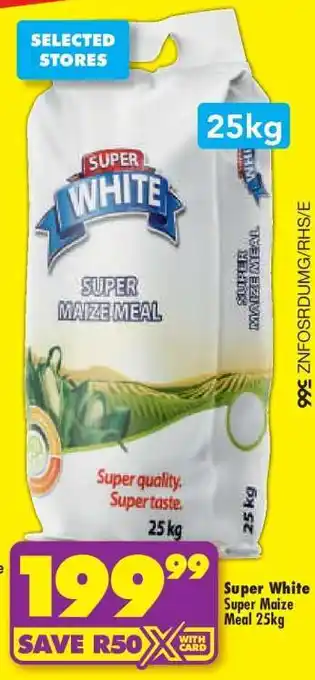Shoprite Super White Super Maize Meal 25kg offer