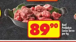 Shoprite BEEF POTJIEKOS LOOSE SERVE per kg offer