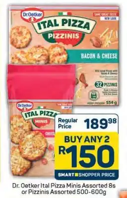 Pick n Pay Dr. Oetker Ital Pizza Minis Assorted 8s or Pizzinis Assorted 500-600g offer